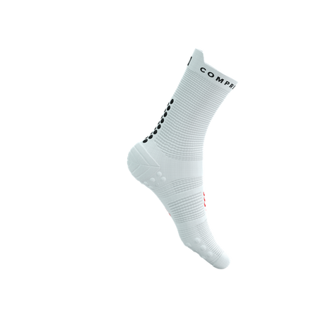 COMPRESSPORT Skarpetki do biegania wysokie PRORACING SOCKS V4 RUN HIGH white/black