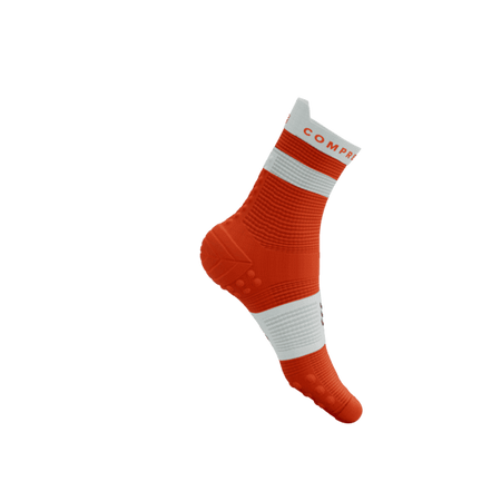 COMPRESSPORT Skarpetki do biegania wysokie PRORACING SOCKS V4 RUN HIGH tigerlily/white