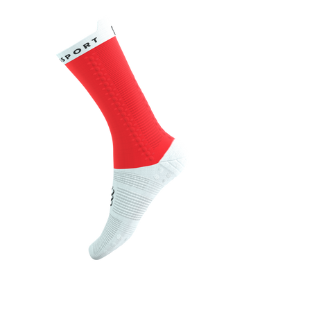 COMPRESSPORT Skarpetki rowerowe PRORACING SOCKS V4 BIKE fluo red/white