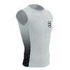 COMPRESSPORT Triathlonowa koszulka kompresyjna TRI POSTURAL AERO TANK TOP black/white print