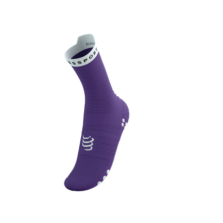 COMPRESSPORT Skarpetki do biegania wysokie PRORACING SOCKS V4 RUN HIGH lilac/white