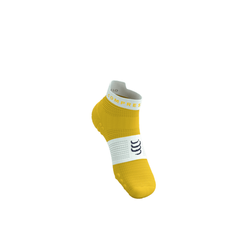 COMPRESSPORT Skarpetki do biegania krótkie PRORACING SOCKS V4 RUN LOW lemon/white