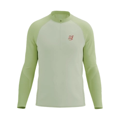 COMPRESSPORT Koszulka biegowa męska TRAIL HZ LS T-SHIRT sugar/shadow lime