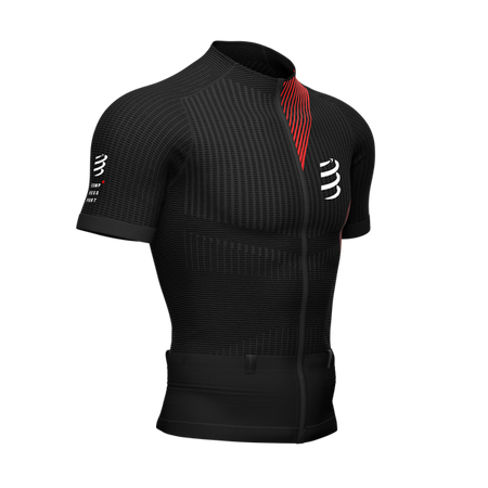 COMPRESSPORT Koszulka kompresyjna do biegania TRAIL POSTURAL SS TOP czarno-czerwona