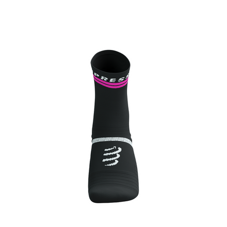 COMPRESSPORT Skarpetki do biegania PRO MARATHON SOCKS V2.0 black/safe yellow/neo pink
