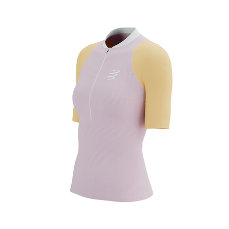 COMPRESSPORT Koszulka do biegania damska TRAIL RACING POSTURAL SS TOP roseate/orange