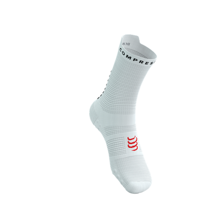 COMPRESSPORT Skarpetki do biegania wysokie PRORACING SOCKS V4 RUN HIGH white/black