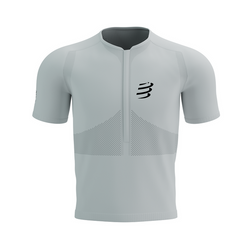 COMPRESSPORT Koszulka biegowa TRAIL HALF-ZIP FITTED SS TOP white