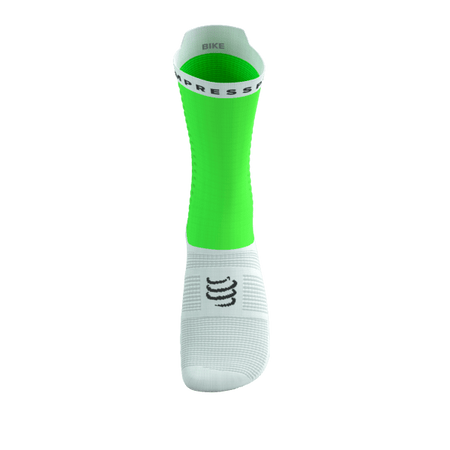 COMPRESSPORT Skarpetki rowerowe PRORACING SOCKS V4 BIKE neon green/white