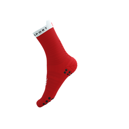 COMPRESSPORT Skarpetki do biegania wysokie PRORACING SOCKS V4 RUN HIGH red/white