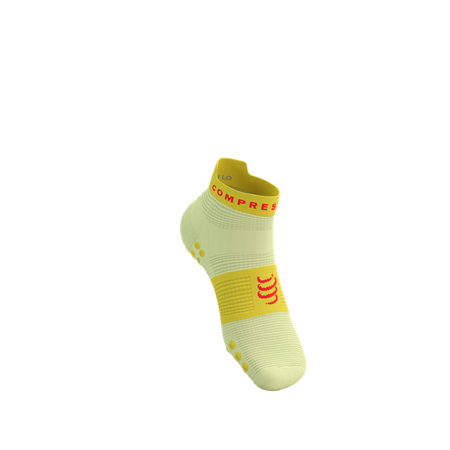 COMPRESSPORT Skarpetki do biegania krótkie PRORACING SOCKS V4 RUN LOW elf yellow/fluo red