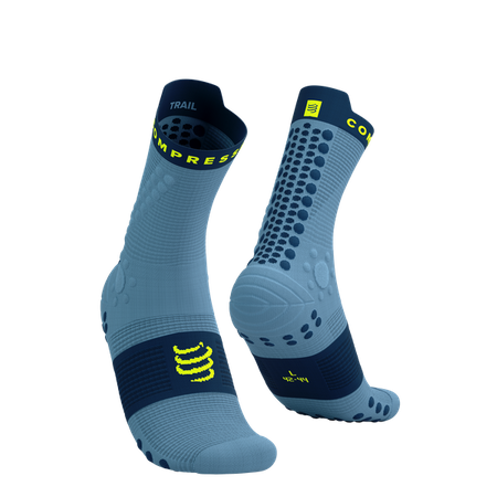 COMPRESSPORT Skarpetki do biegania trailowe PRORACING SOCKS V4 TRAIL denim/poseidon