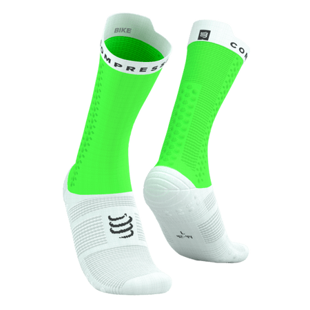 COMPRESSPORT Skarpetki rowerowe PRORACING SOCKS V4 BIKE neon green/white