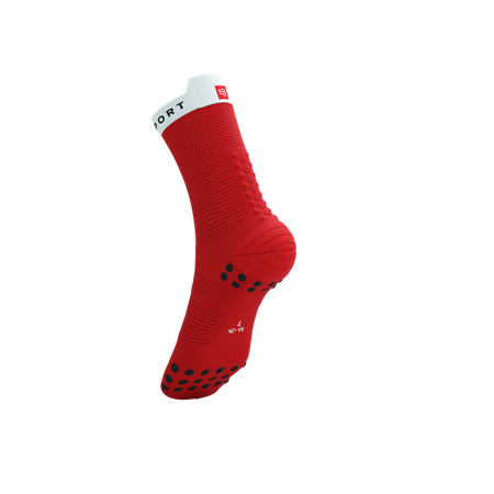 COMPRESSPORT Skarpetki do biegania wysokie PRORACING SOCKS V4 RUN HIGH red/white