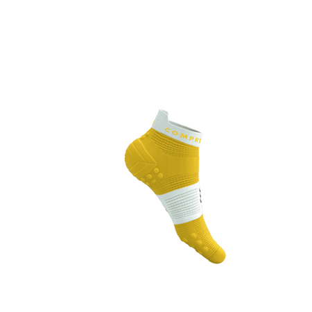 COMPRESSPORT Skarpetki do biegania krótkie PRORACING SOCKS V4 RUN LOW lemon/white