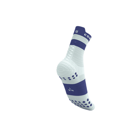COMPRESSPORT Skarpetki do biegania wysokie PRORACING SOCKS V4 RUN HIGH star white/orient blue