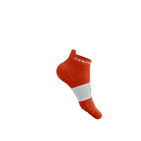 COMPRESSPORT Skarpetki do biegania krótkie PRORACING SOCKS V4 RUN LOW tigerlily/white
