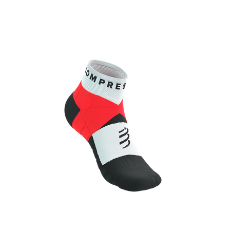 COMPRESSPORT Skarpetki do biegania ULTRA TRAIL LOW SOCKS V2.0 fluo red/white