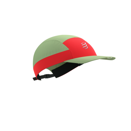 COMPRESSPORT Czapka biegowa 5 PANEL LIGHT CAP nile/fluo red