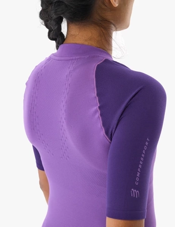 COMPRESSPORT Koszulka do biegania damska TRAIL RACING POSTURAL SS TOP purple/lilac