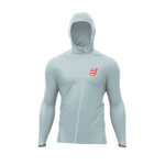 COMPRESSPORT Kurtka biegowa HURRICANE WATERPROOF 10/10 JACKET grey dawn/reflective fluo red