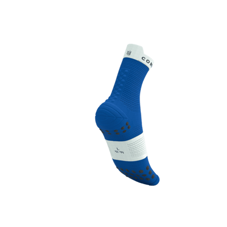 COMPRESSPORT Skarpetki do biegania wysokie PRORACING SOCKS V4 RUN HIGH princess blue/white