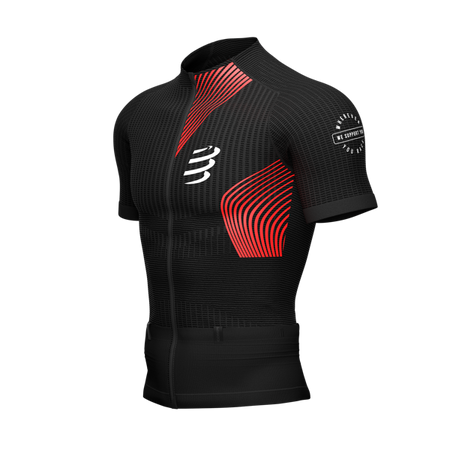 COMPRESSPORT Koszulka kompresyjna do biegania TRAIL POSTURAL SS TOP czarno-czerwona