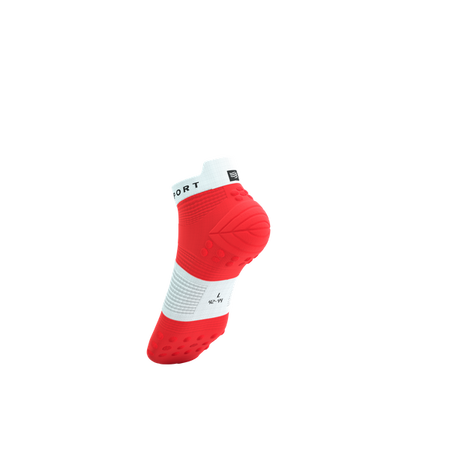 COMPRESSPORT Skarpetki do biegania krótkie PRORACING SOCKS V4 RUN LOW fluo red/white