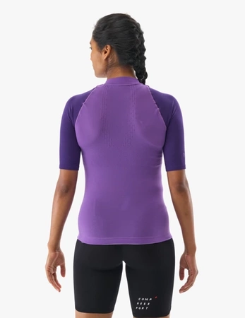 COMPRESSPORT Koszulka do biegania damska TRAIL RACING POSTURAL SS TOP purple/lilac