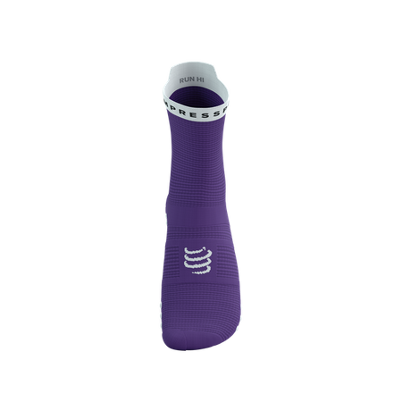 COMPRESSPORT Skarpetki do biegania wysokie PRORACING SOCKS V4 RUN HIGH lilac/white