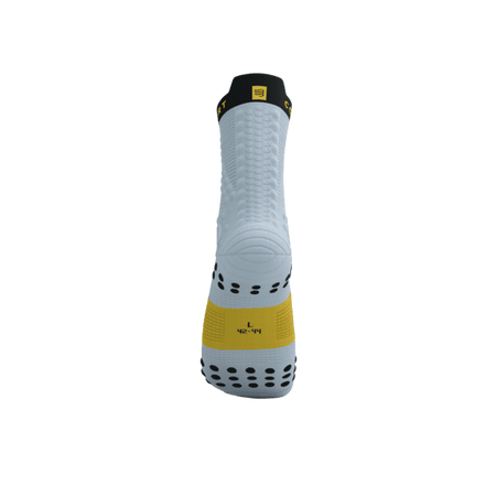 COMPRESSPORT Skarpetki do biegania trailowe PRORACING SOCKS V4 TRAIL grey dawn/ceylon yellow