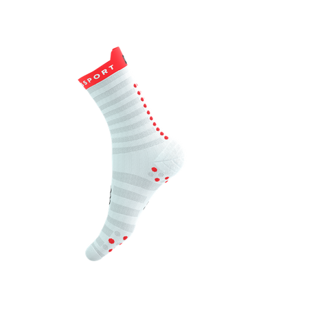 COMPRESSPORT Skarpetki do biegania PRORACING SOCKS V4 ULTRALIGHT RUN HIGH white/red/black