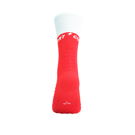 COMPRESSPORT Skarpetki kompresyjne do biegania MID COMPRESSION SOCKS V2.0 fluo red/white