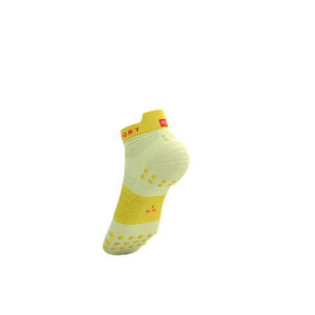 COMPRESSPORT Skarpetki do biegania krótkie PRORACING SOCKS V4 RUN LOW elf yellow/fluo red