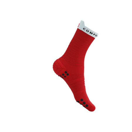 COMPRESSPORT Skarpetki do biegania wysokie PRORACING SOCKS V4 RUN HIGH red/white