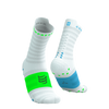 COMPRESSPORT Skarpetki do biegania PRORACING SOCKS V4 ULTRALIGHT RUN HIGH white/norse blue/neon green