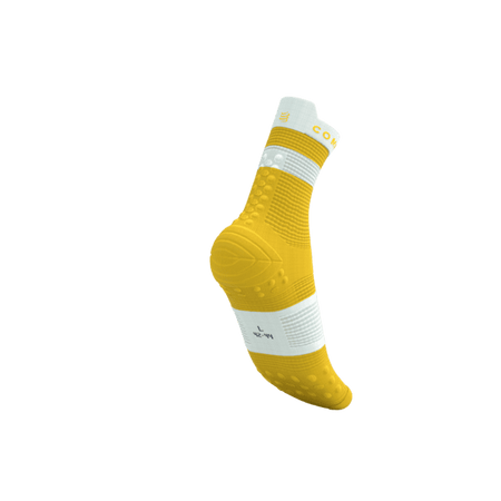 COMPRESSPORT Skarpetki do biegania wysokie PRORACING SOCKS V4 RUN HIGH lemon/white