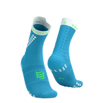 COMPRESSPORT Skarpetki do biegania trailowe PRORACING SOCKS V4 TRAIL norse blue/neon green