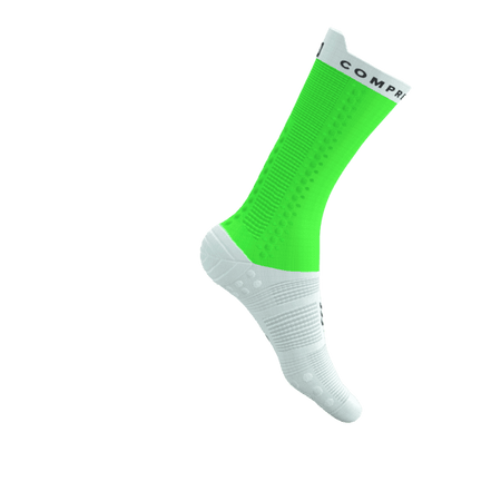 COMPRESSPORT Skarpetki rowerowe PRORACING SOCKS V4 BIKE neon green/white
