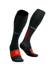 COMPRESSPORT Skarpety kompresyjne FULL SOCKS WINTER RUN black/high risk red