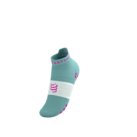 COMPRESSPORT Skarpetki do biegania krótkie PRORACING SOCKS V4 RUN LOW ether/neon pink