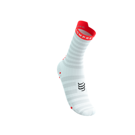 COMPRESSPORT Skarpetki do biegania PRORACING SOCKS V4 ULTRALIGHT RUN HIGH white/red/black