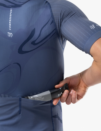 COMPRESSPORT Strój triathlonowy AERO SS TRISUIT indigo/print