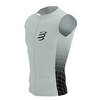 COMPRESSPORT Triathlonowa koszulka kompresyjna TRI POSTURAL AERO TANK TOP black/white print