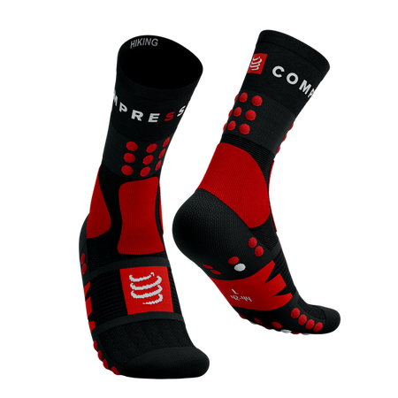 COMPRESSPORT Skarpetki trekkingowe HIKING SOCKS black/core red/white