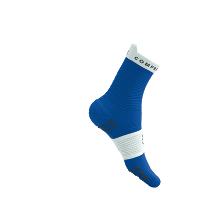 COMPRESSPORT Skarpetki do biegania wysokie PRORACING SOCKS V4 RUN HIGH princess blue/white