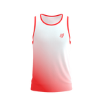 COMPRESSPORT Koszulka biegowa PERFORMANCE SINGLET fluo red/white