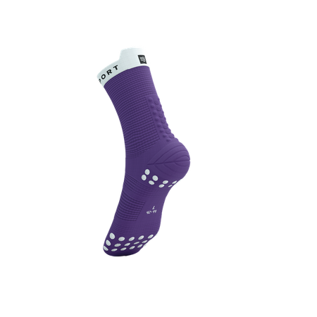 COMPRESSPORT Skarpetki do biegania wysokie PRORACING SOCKS V4 RUN HIGH lilac/white