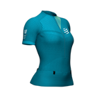 COMPRESSPORT Koszulka kompresyjna do biegania damska TRAIL POSTURAL SS TOP turkusowa