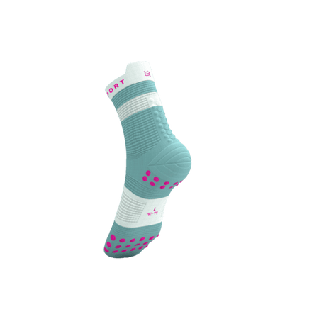 COMPRESSPORT Skarpetki do biegania wysokie PRORACING SOCKS V4 RUN HIGH ether/neon pink